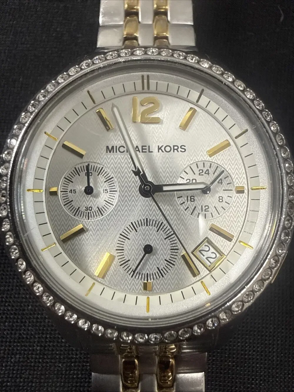 WOMENS MICHAEL KORS RITZ MK-5098 5.5-5.75” BAND 38mm CASE NEW BATTERY (B28)